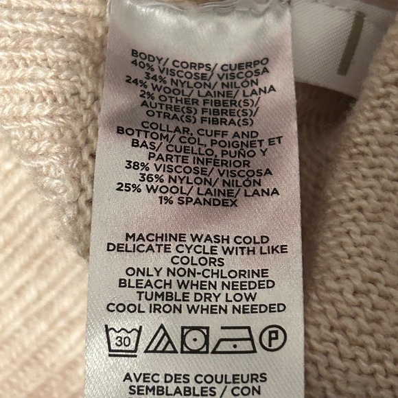 Loft Womens Sweater Beige Size XL Fall Winter Pullover 40% viscose 24% wool - Picture 9 of 9